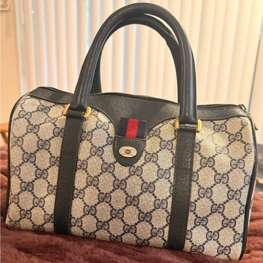 Vintage Gucci Navy Boston - Picture 13 of 16